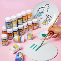 Pigmento cerâmico de baixa temperatura para iniciantes e estudantes pintura, esmalte Firing, DIY pintado à mão pigmento para iniciantes, 50g por garrafa, 750-850Degrees - Image 1
