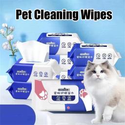 Cat and Dog Pure Water Formula Wipes, 3 Textura Dimensional, Limpeza eficaz, Desodorização, Preservação de umidade, Pet Shop - Image 1
