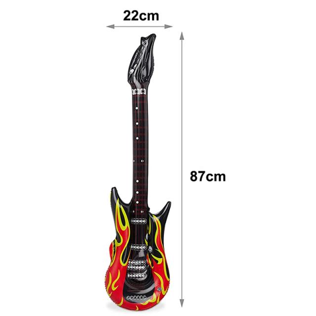 Brinquedo Inflável Estilo Rock: Decoração Temática Musical para Festas dos Anos 80 e 90 com Guitarras e Suportes para Microfone