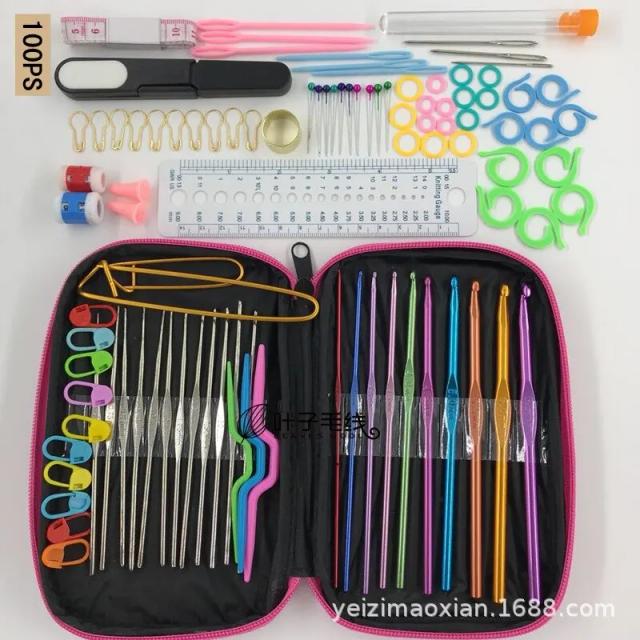 Agulhas de Tricô Coloridas para Artesanato DIY - 100 peças em Vários Tamanhos e Cores Variadas