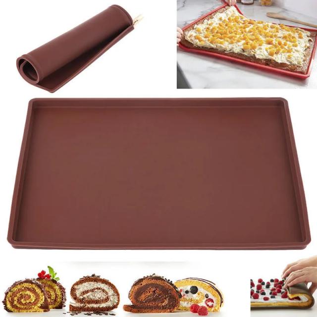 Conjunto de Utensílios de Silicone para Cozinha: Pratos de Baixar, Bandeja de Pastelaria e Esteira de Forno