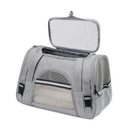 Portátil sair cão de estimação gato bolsa simples ombro straddle pet transportadora dobrável respirável transparente gato e cão saco - Image 2