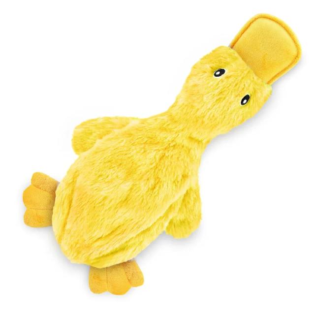 Brinquedo Interativo de Pelúcia Amarelo em Forma de Pato para Cães e Gatos - Ideal para Mastigação e Treinamento