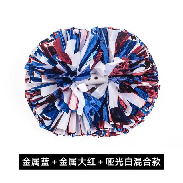 Poms de Cheerleading Acessíveis em Plástico Metálico com Cores Mistas para Prática