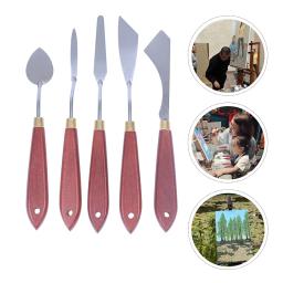 Espátula De Aço Inoxidável Com Punho De Madeira, Ferramentas De Pintura A óleo, Espátula De Mistura De Cor, Suprimentos Raspador - Image 4