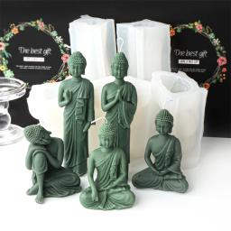 Moldes de sabão de silicone de buda, moldes de velas artesanais, arte artesanal, resina, aromaterapia, velas de gesso, cera, argila, ornamento artesanal - Image 3
