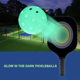 Light Up Pickleball Balls para Prática Iniciantes, Interior e Exterior, Elástico e Durável, 74mm, 40 Buracos, Pacote 6 - Image 1