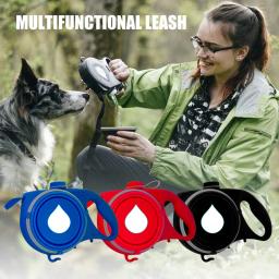 Trela multifuncional para animais de estimação com garrafa de água embutida, dispensador de resíduos, tigela, SDF-SHIP - Image 1
