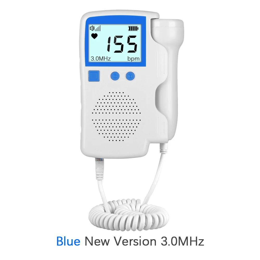 Atualizado 3.0 mhz doppler fetal monitor de freqüência cardíaca em casa gravidez bebê fetal som detector de freqüência cardíaca display lcd sem radiação - Image 5