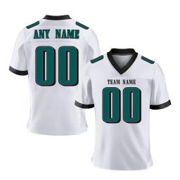 Personalizado verde preto branco camisa de futebol americano personalizado impresso nome número uniforme da equipe fãs presente para adultos crianças - Image 2