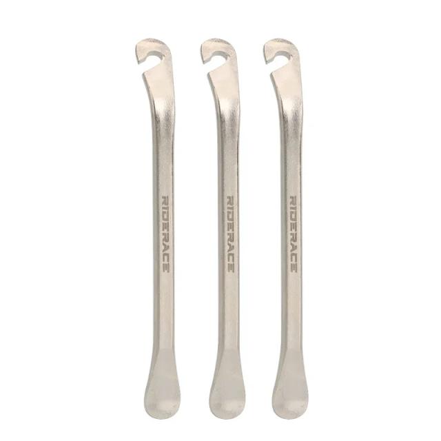 Kit de Reparo de Pneus de Bicicleta em Aço Carbono - 3 Peças Ultra Leves com Abridor de Aro e Alavanca Cromada