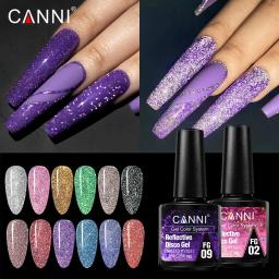 Gel para Unhas Glitter Canni-Reflexivo, Polonês Brilhante, Olho de Gato Arco-íris, Semi Permanente, Laser Glitter, Laca para Unhas, 7,3 ml - Image 1