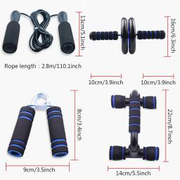 AB Roda Roller Kit, Push-Up Bar, Knee Mat, Pular Corda e Mão Gripper, Home Gym Workout para a Força do Núcleo e Exercício Abdominal - Image 5