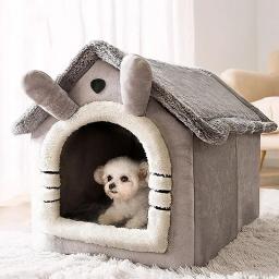 Barraca fechada para gatinhos, cama macia do gato, casa do sono profundo, almofada removível, casa do cão, fontes do filhote, inverno - Image 1