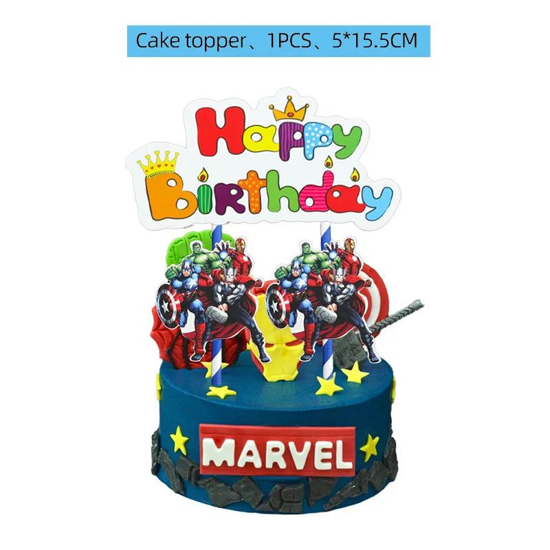 The Avengers Superhero Theme Birthday Party Supplies Kit para Kid, Paper Cup, Guardanapos, Pratos, Talheres, Balões, Decoração - Image 1