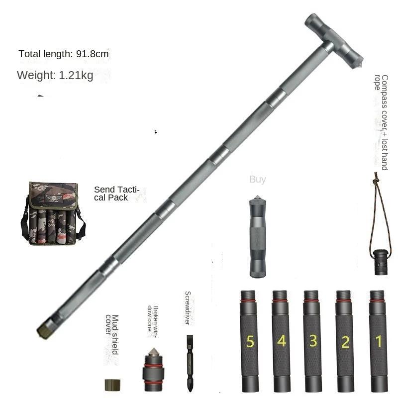 Bastão de caminhada multifuncional, Bastão de acampamento tipo T, Bastão de acampamento, Ferramenta de autodefesa ao ar livre, Procurar sobreviver, 90CBM, Novo estilo - Image 1