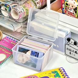 Caixa De Armazenamento De Cartão Transparente, Kpop Idol Photo Frame Holder, Photocard Colete Organizador, Suprimentos de mesa portátil - Image 4