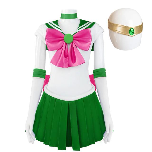 Wetrose Sailor Moon Uniforme Cosplay Usagi Tsukino e Amigas Fibra de Poliéster