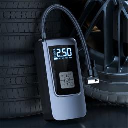 Compressor de ar inteligente com luz LED, carro pneu Inflator, Inflator pneumático portátil, bomba do pneu sem fio, motocicleta, 6000mAh, 7.4 V, 12V, 150PSI - Image 1