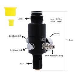 Tuxing-Fibra De Carbono Cilindro com Válvula Reguladora, Garrafa De Ar Comprimido, Tanque HPA para Mergulho, 300Bar, 1.2 L, 4500Psi, M18 * 1.5 - Image 3