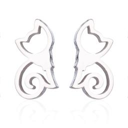 Brincos de animais dos desenhos animados para mulheres, Aço Inoxidável Múltiplo, Cat Stud, Small Dog Paw Ear Studs, Jóias Engraçadas, Oorbellen - Image 4