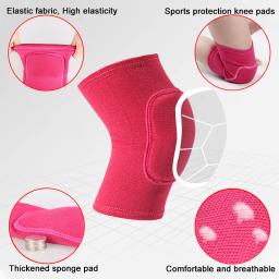 Esportes compressão joelheiras elástico joelho protetor espessamento esponja joelhos cinta suporte para dança treino treinamento - Image 2