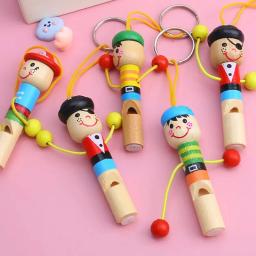Assobios De Pirata De Madeira Para Crianças, Brinquedos De Instrumentos Musicais, Favores De Festa De Aniversário, Presente De Baby Shower, Halloween Pinata Filler, Bonito, 5Pcs - Image 3