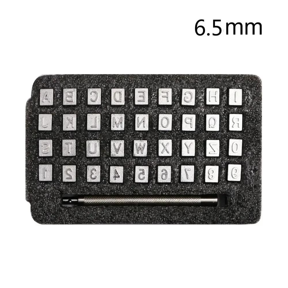 Couro Seal Gravura Artesanato Conjunto de Ferramentas, Aço Alfabeto Número Selo, Couro Artesanato Selos, Molde De Impressão De Metal, DIY Set, 36Pcs - Image 1