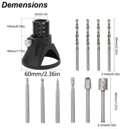 Kit de ferramentas de escultura em madeira Fresa, Anexo Guia, Broca Torção, Localizador Dedicado, Ferramenta de Carpintaria para Dremel - Image 2