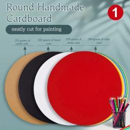Profissional redondo papel kraft, grosso duro colorido desenho papelão, em branco preto e branco, criativo artesanato DIY suprimentos para crianças - Image 4