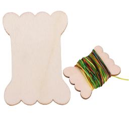20 pçs/40 pçs/60 pçs em forma de osso fio de madeira bobina bordado fio diy ponto cruz organizador titular suprimentos de costura - Image 3