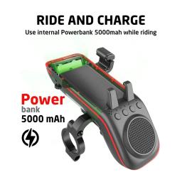 UPPEL-Alto-falante Bluetooth de Bicicleta Impermeável, Multifuncional 5W, Portátil, Caixa de Som Sem Fio para Bicicleta MTB, Luz, Power Bank, Novo - Image 4