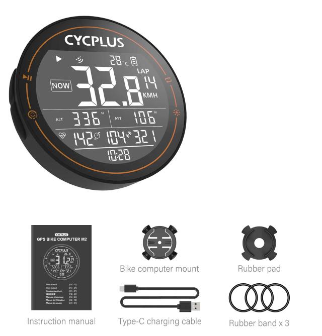 Cycplus M2 Computador de Bicicleta Sem Fio com GPS ANT+ e Bluetooth: Medidor de Velocidade, Cadência e Acessórios à Prova d'Água para Ciclismo em Estrada e MTB