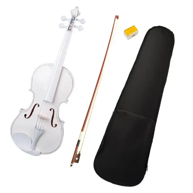 Violino Acústico Artesanal para Iniciantes: Conjunto com Arco e Estojo Rígido, 4/4
