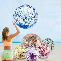 16 Polegada lantejoulas bola de praia halloween jumbo piscina brinquedos bolas brilhos inflável claro bola de praia piscina água praia brinquedos - Image 1