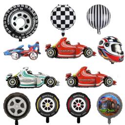 Racing Car Theme Foil Balões Car Wheel Capacete Eventos esportivos Corrida Car Party Supplies Decoração Boy Aniversário Checkered Corrida - Image 1