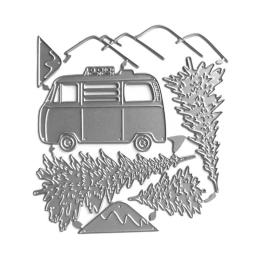 Carro e árvore de corte dados natal tema gravação morrer cortes para diy scrapbooking álbum artesanato cartão de natal fazendo - Image 1