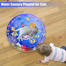 Tapete de água sensorial para gatos, Bored Indoor Pet Play Mat, Brinquedos interativos para gatos para jogar - Image 2
