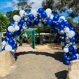 142 peças, conjunto de arco de guirlanda de balão branco azul para festas de aniversário, feriados, cerimônias de formatura, casa, decorações de fundo - Image 2