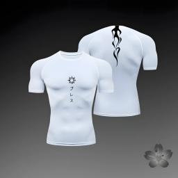 Camisa de compressão dos homens, camisa apertada esportes, apertado, atlético, treino, musculação, quick dry, verão - Image 4