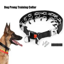 Dog Training Collar com fivela de liberação rápida, Prong Collar, Nylon Capa, Spike Pinch Collar - Image 1