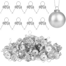 50/100 pçs redondo bolas de natal bonés bola de natal pendurado ornamentos tampa de metal removível pingentes de árvore de natal decoração de casa ano novo - Image 2