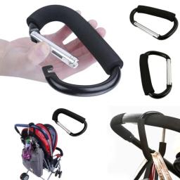 Grande Carabiner Stroller Ganchos Organizador, Alumínio D Anel Primavera Snap Keychain Clip, Carry Handle para pendurar bolsas, Sacos de compras - Image 1