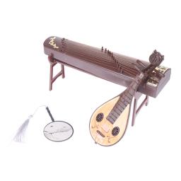 Vintage 1/12 dollhouse piano em miniatura w tamborete instrumento musical modelo boneca casa brinquedos acessórios decoração mini retro guitarra lute - Image 6