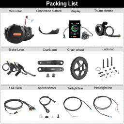 Bafang M620 G510 48V 52V 1000W Mid Drive e-Bike Motor Kit de conversão de bicicleta de carga elétrica com display DPC245 - Image 3