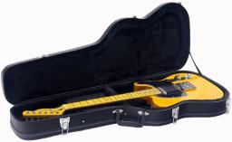 Estojo rígido para guitarra elétrica, estojo protetor de madeira ST/TL TL com almofada de travamento (preto/amarelo) - Image 3
