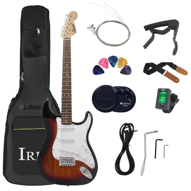 Guitarra Elétrica IRIN ST Bege com Acessórios e 22 Trastes - 6 Cordas, 39"