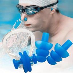 Soft Silicone Natação Tampões, Nariz Clip, protetor, impermeável, Proteção Ear Plug Set, Surf Diving Acessórios - Image 2
