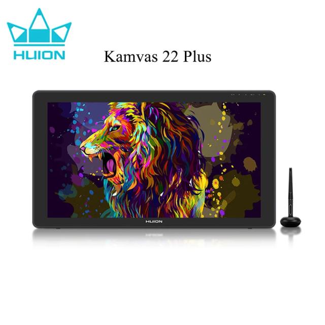 Huion Kamvas 22 Plus: Mesa Digitalizadora de 21,5" com Tela de Vidro Anti-reflexo e 140% sRGB, Compatível com Linux, MacOS e Android para Design Gráfico