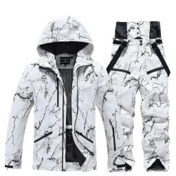 Conjunto de calças de esqui para homens e mulheres, roupa exterior, snowboarding, traje de neve impermeável, nova moda - Image 1